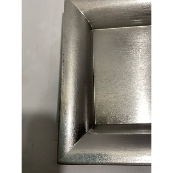 Artificial Plant with Stone Style Planter on Silver Tray with Black River Rocks - Picture 9 of 10